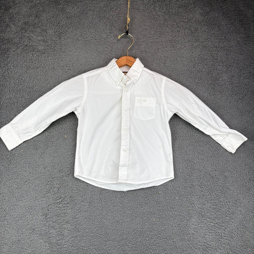 Wrangler Boys‎ White Long Sleeve Button Down Shirt XS BG268WH